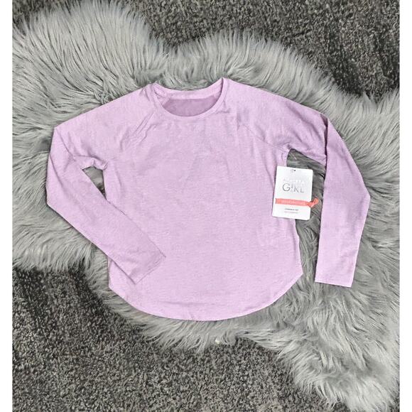 Athleta Girls Longsleeve Comeback Top In Gauzy Lilac Heather Size XS/6 - Picture 1 of 3